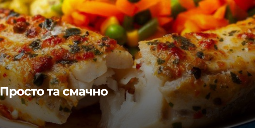 Легке рибне філе з овочевим рагу: просто та корисно